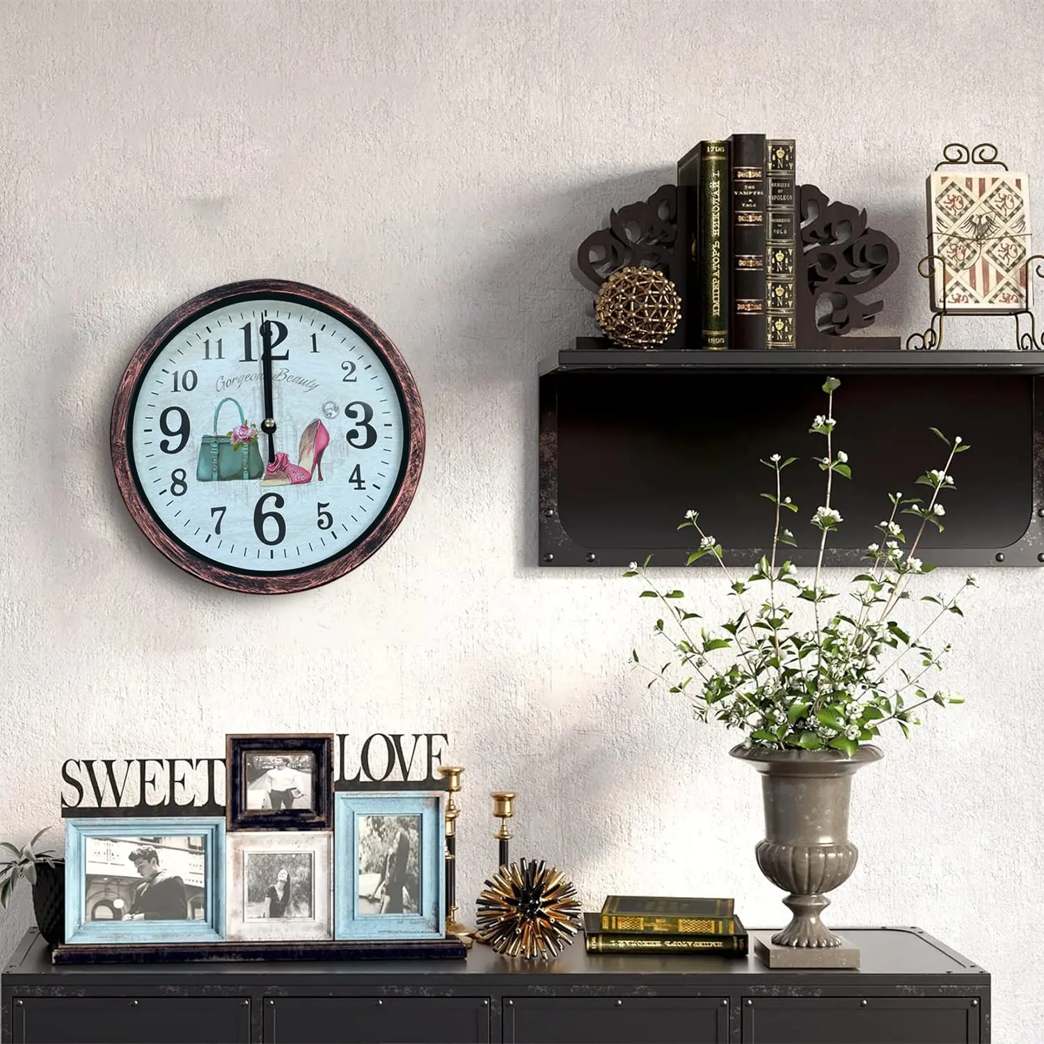 Shabby Chic Patchwork Vintage Home Decor Wall Clock ~5477 - Image 8