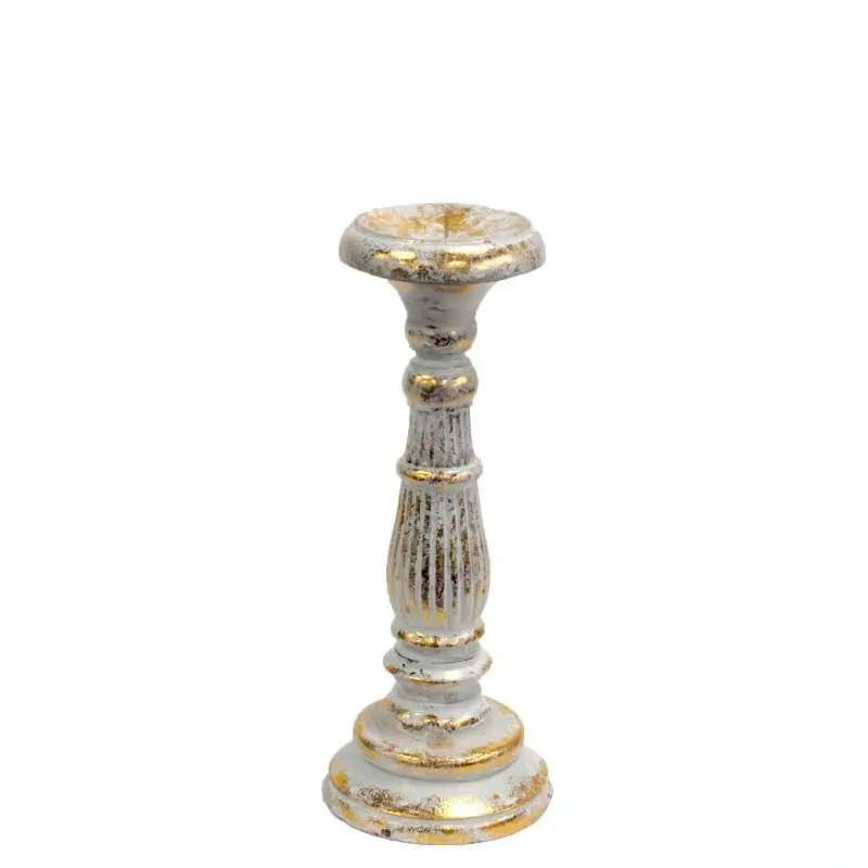 Vintage Candle Stand - White Gold - Image 4