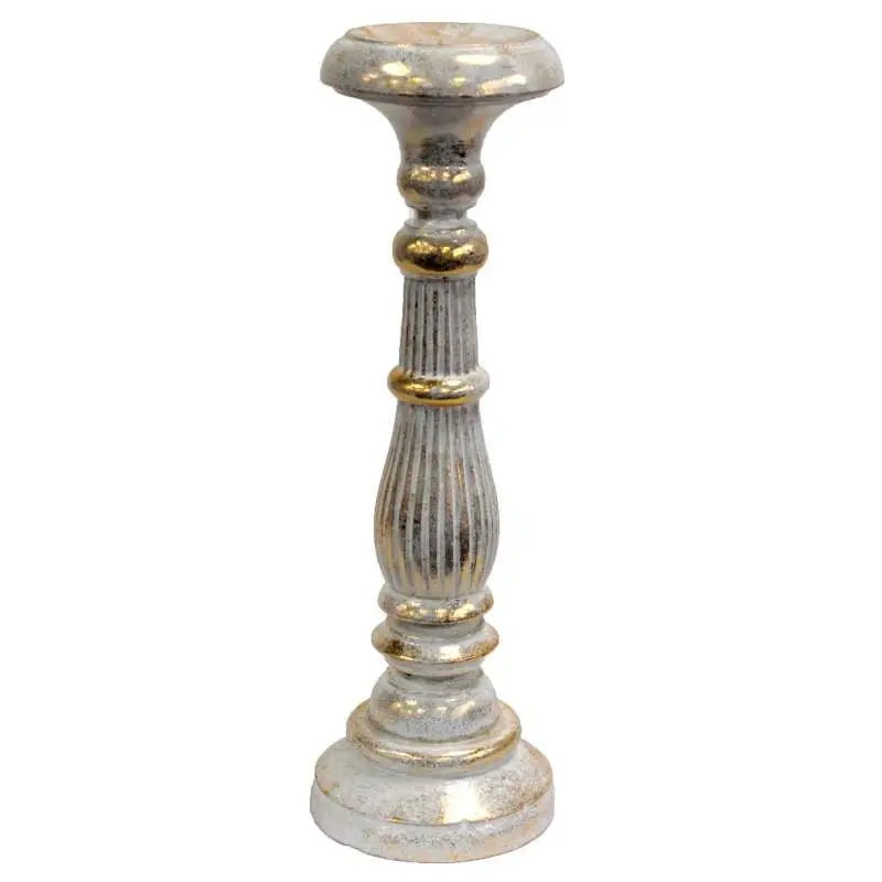 Vintage Candle Stand - White Gold - Image 2