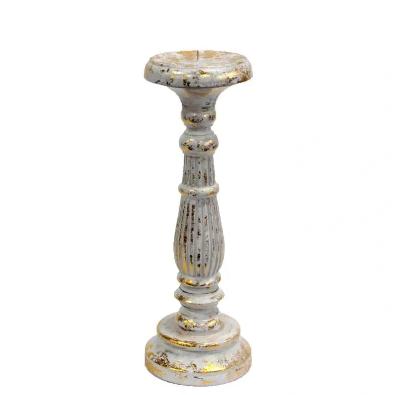 Vintage Candle Stand - White Gold - Image 3