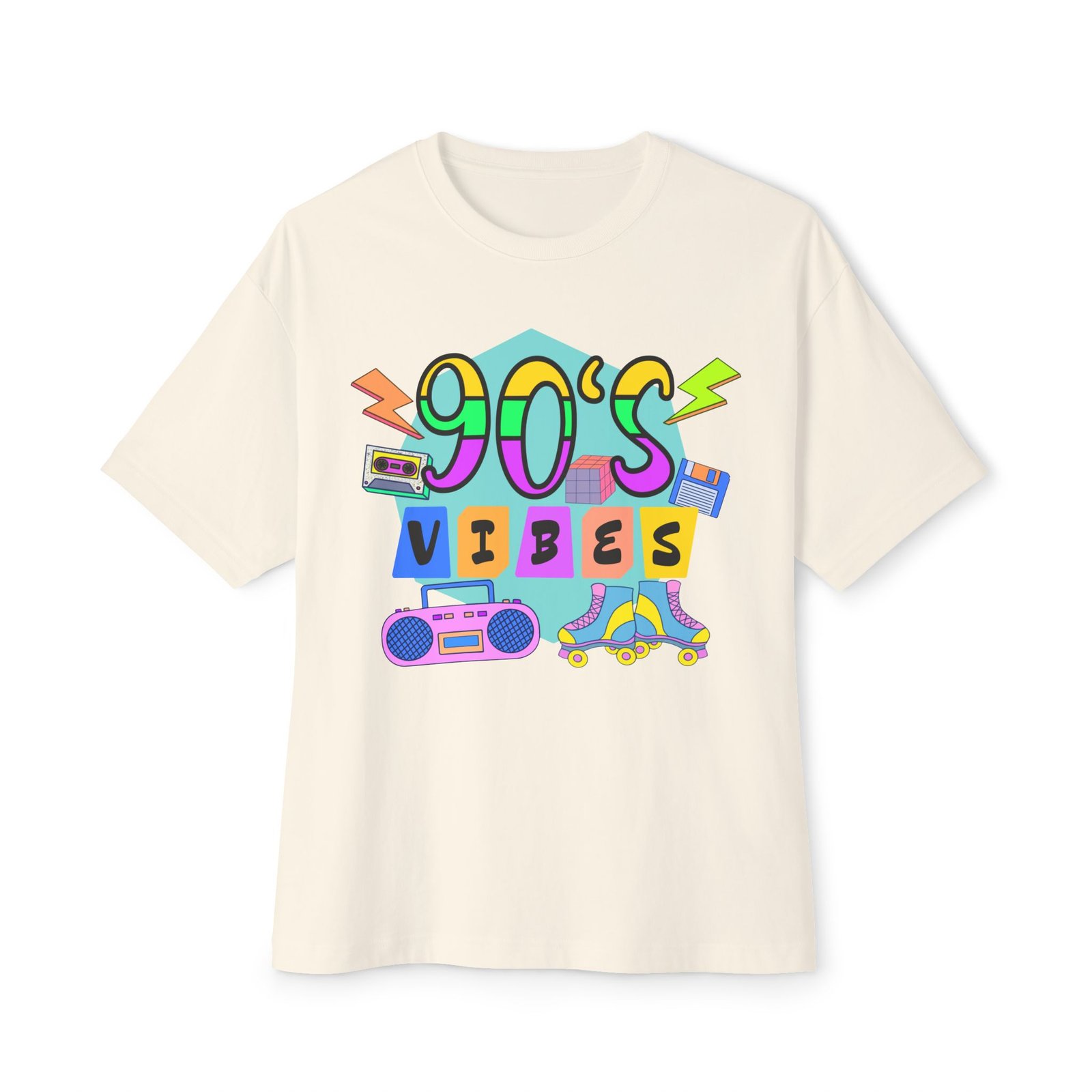 90's Vibes Unisex Oversized Boxy Tee, Retro Graphic Tee, Casual Summer Shirt, Perfect for Nostalgia Lovers, Gift for Music Fans - Image 16