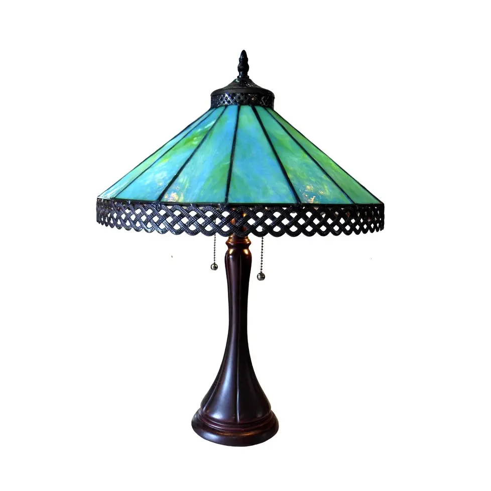 MILA Tiffany-style 2 Light Table Lamp 16" Shade