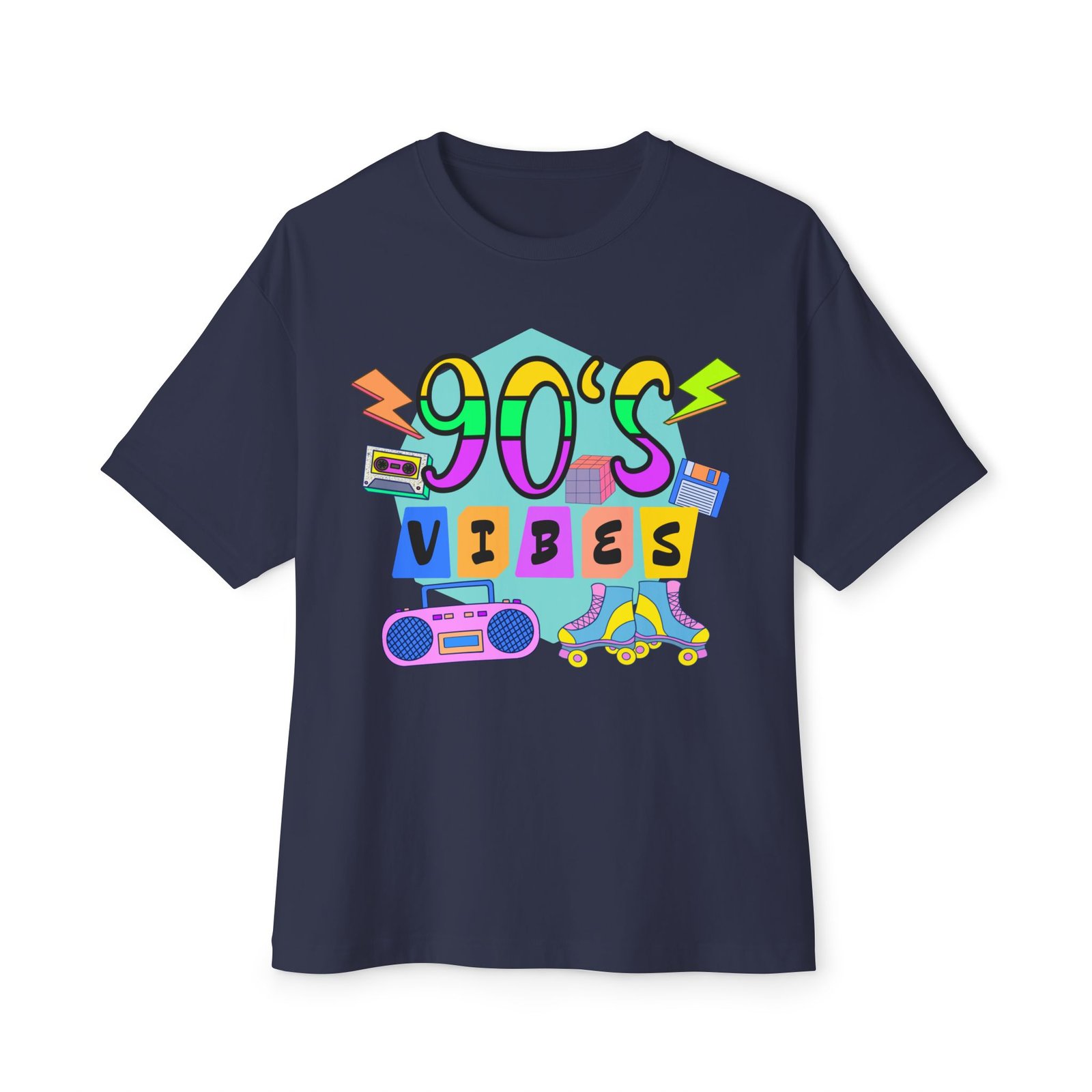 90's Vibes Unisex Oversized Boxy Tee, Retro Graphic Tee, Casual Summer Shirt, Perfect for Nostalgia Lovers, Gift for Music Fans - Image 21