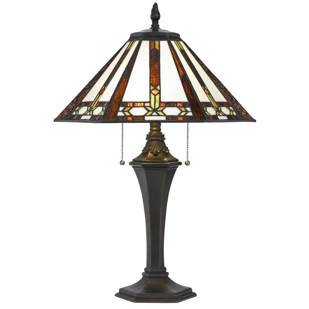 60W X 2 Tiffany Table Lamp - Image 3