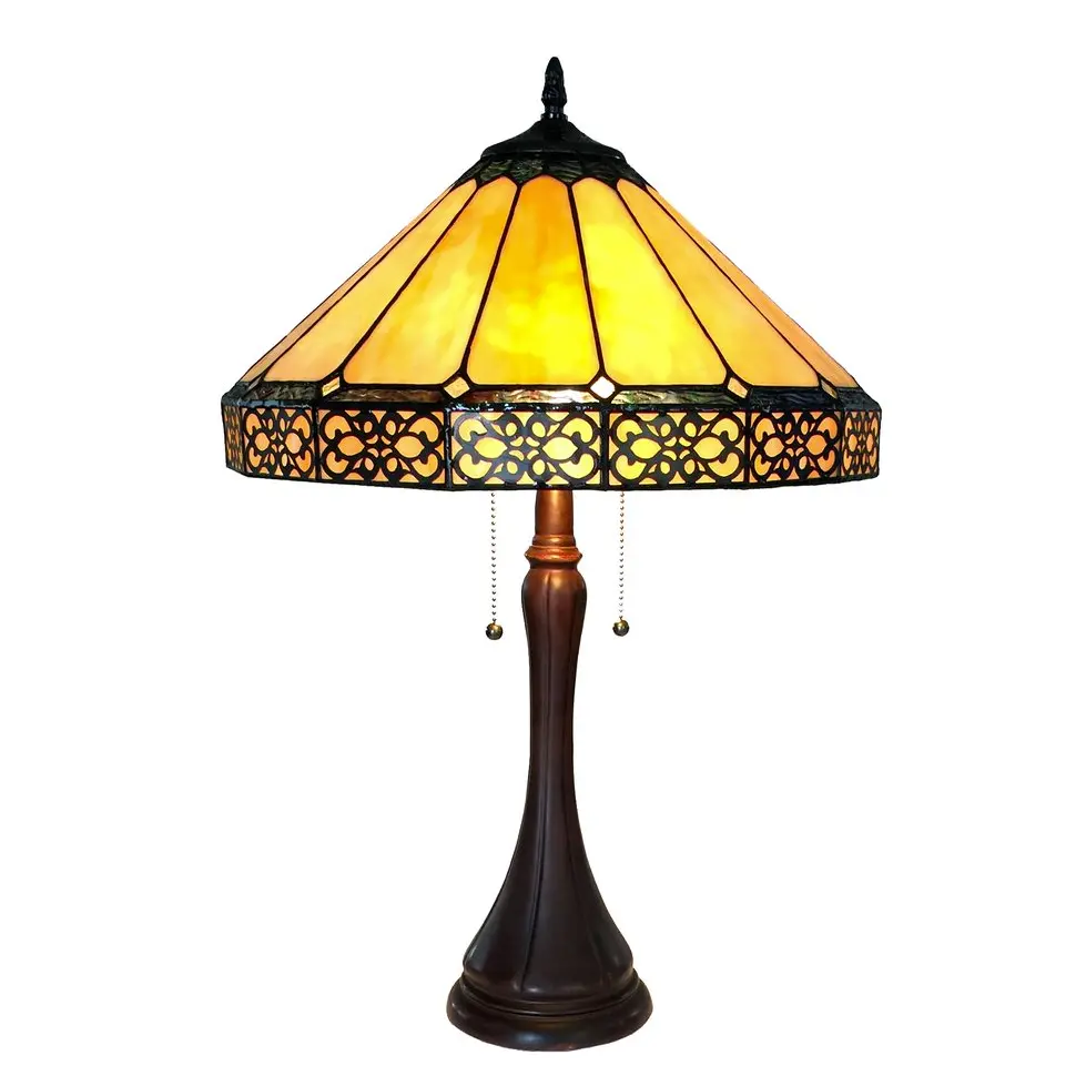 ELEANOR Tiffany-style 2 Light Mission Table Lamp 16" Shade