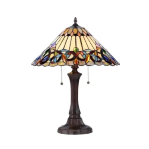 AMBROSE Tiffany-style 2 Light Victorian Table Lamp 16" Shade