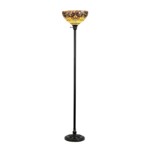 SERENITY Tiffany-style 1 Light Victorian Torchiere Floor Lamp 14" Shade