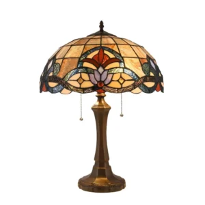 CHLOE Lighting ELLINGTON Tiffany-style Dark Bronze 2 Light Victorian Table Lamp 16" Shade