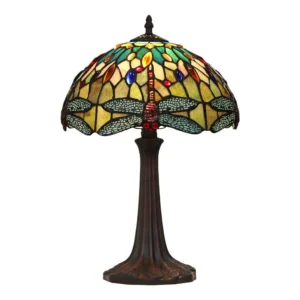 CHLOE Lighting EMPRESS Tiffany - style Dark Bronze 1 Light Table Lamp 12" Shade