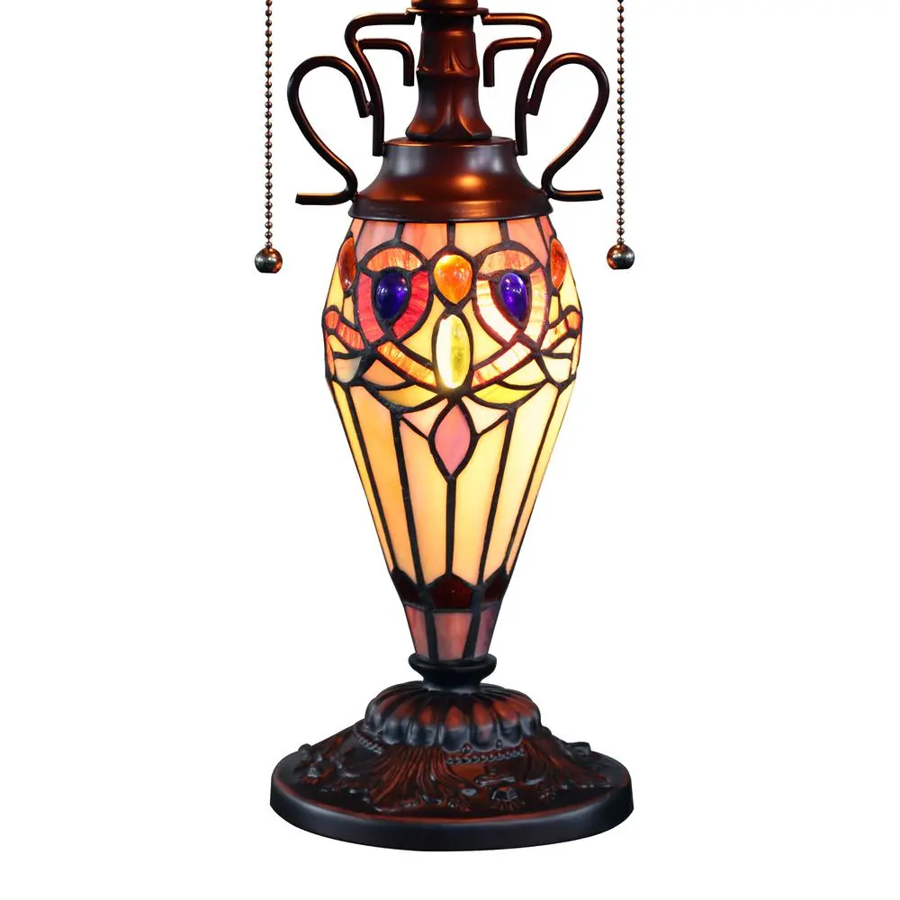 CHLOE Lighting SERENITY Tiffany-style Dark Bronze 3 Light Double Lit Table Lamp 16" Shade - Image 3