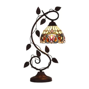 CHLOE Lighting SERENITY Victorian Tiffany-style Dark Bronze 1 Light Table Lamp 8" Wide