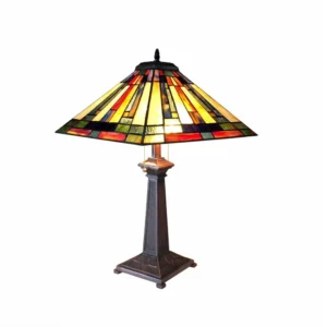 GERARD Tiffany-style 2 Light Mission Table Lamp 16" Shade