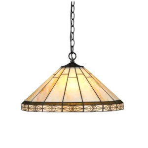 BELLE Tiffany-style 2 Light Mission Ceiling Pendent 18" Shade
