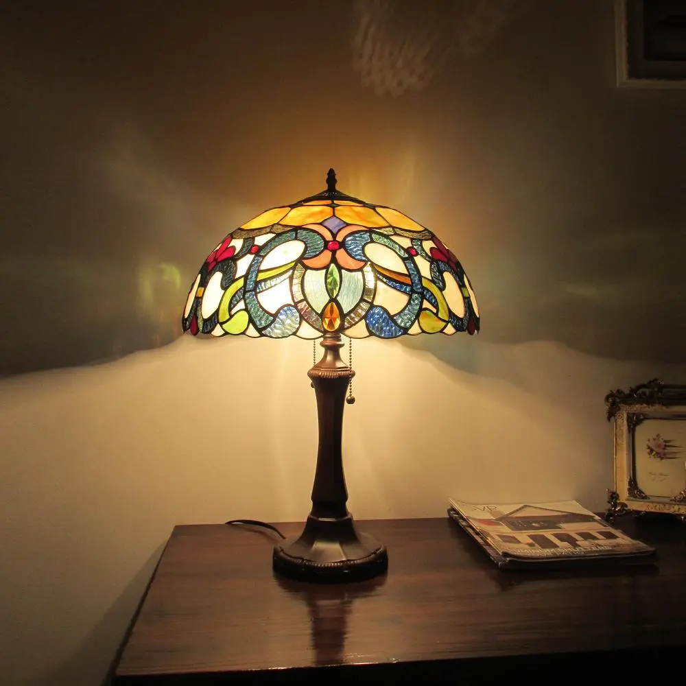 CHLOE Lighting AUGUST Tiffany-style Dark Bronze 2 Light Victorian Table Lamp 16" Shade - Image 4