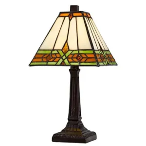 40W Metal/Resin Tiffany Accent Lamp With Inline Switch