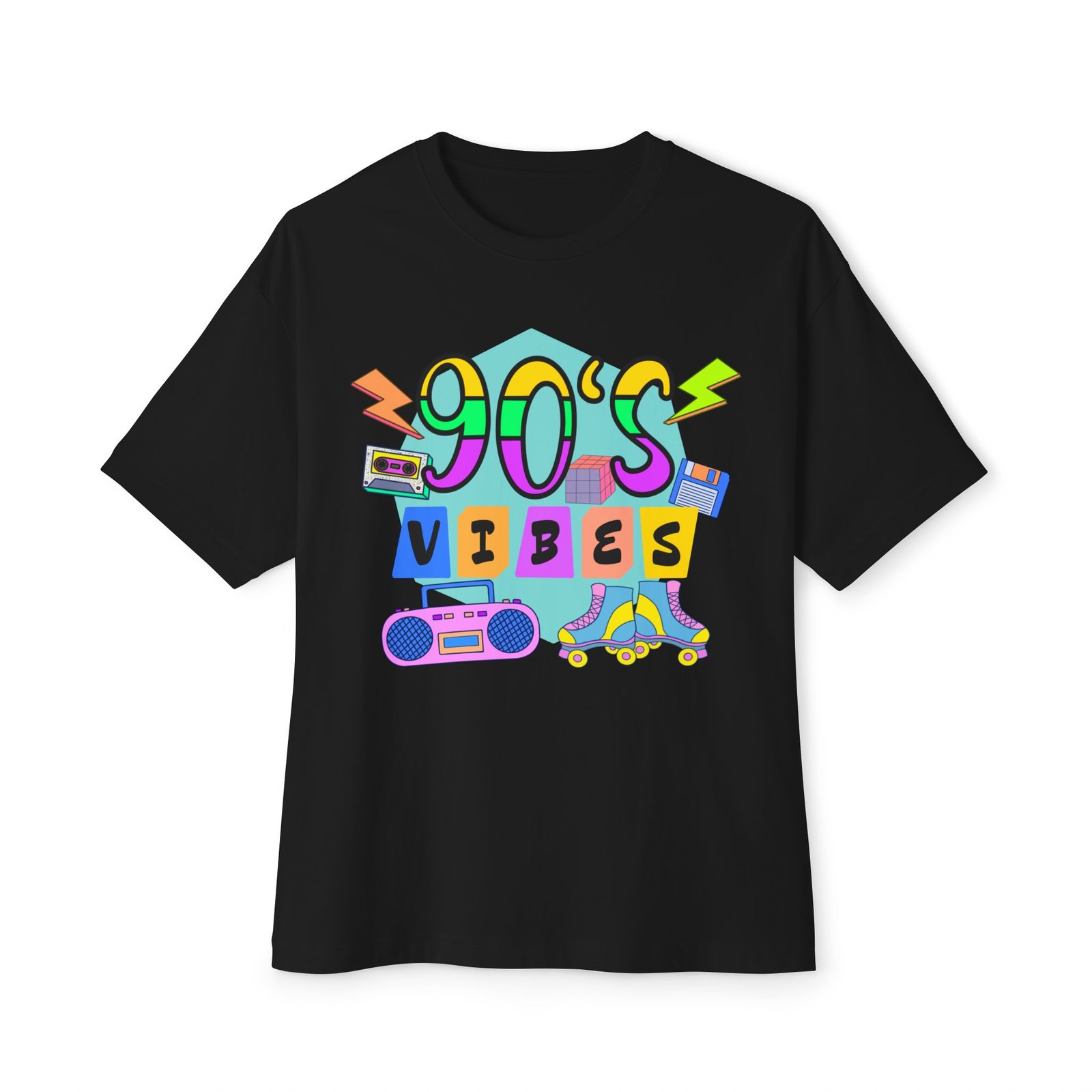90's Vibes Unisex Oversized Boxy Tee, Retro Graphic Tee, Casual Summer Shirt, Perfect for Nostalgia Lovers, Gift for Music Fans - Image 11
