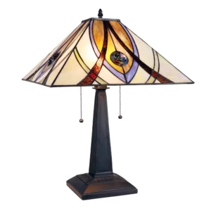 Orson Tiffany-Style 2 Light Mission Table Lamp 16" Shade