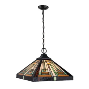 Innes Tiffany-Style 1-Light Mission Ceiling Pendant 12" Shade