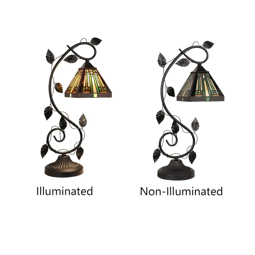 Innes Tiffany-Style 1-Light Mission Accent Table Lamp 6" Shade - Image 5