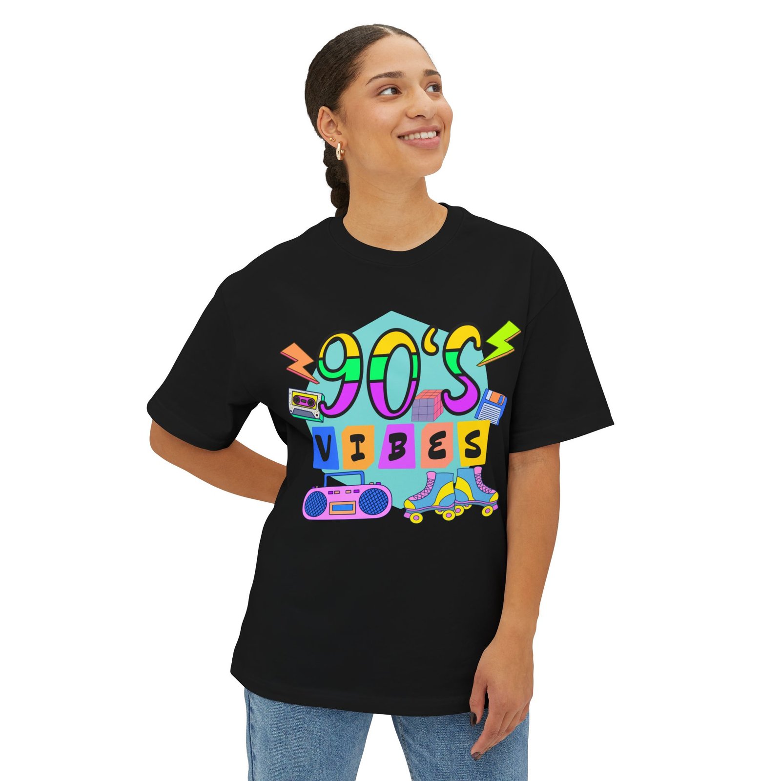 90's Vibes Unisex Oversized Boxy Tee, Retro Graphic Tee, Casual Summer Shirt, Perfect for Nostalgia Lovers, Gift for Music Fans - Image 13