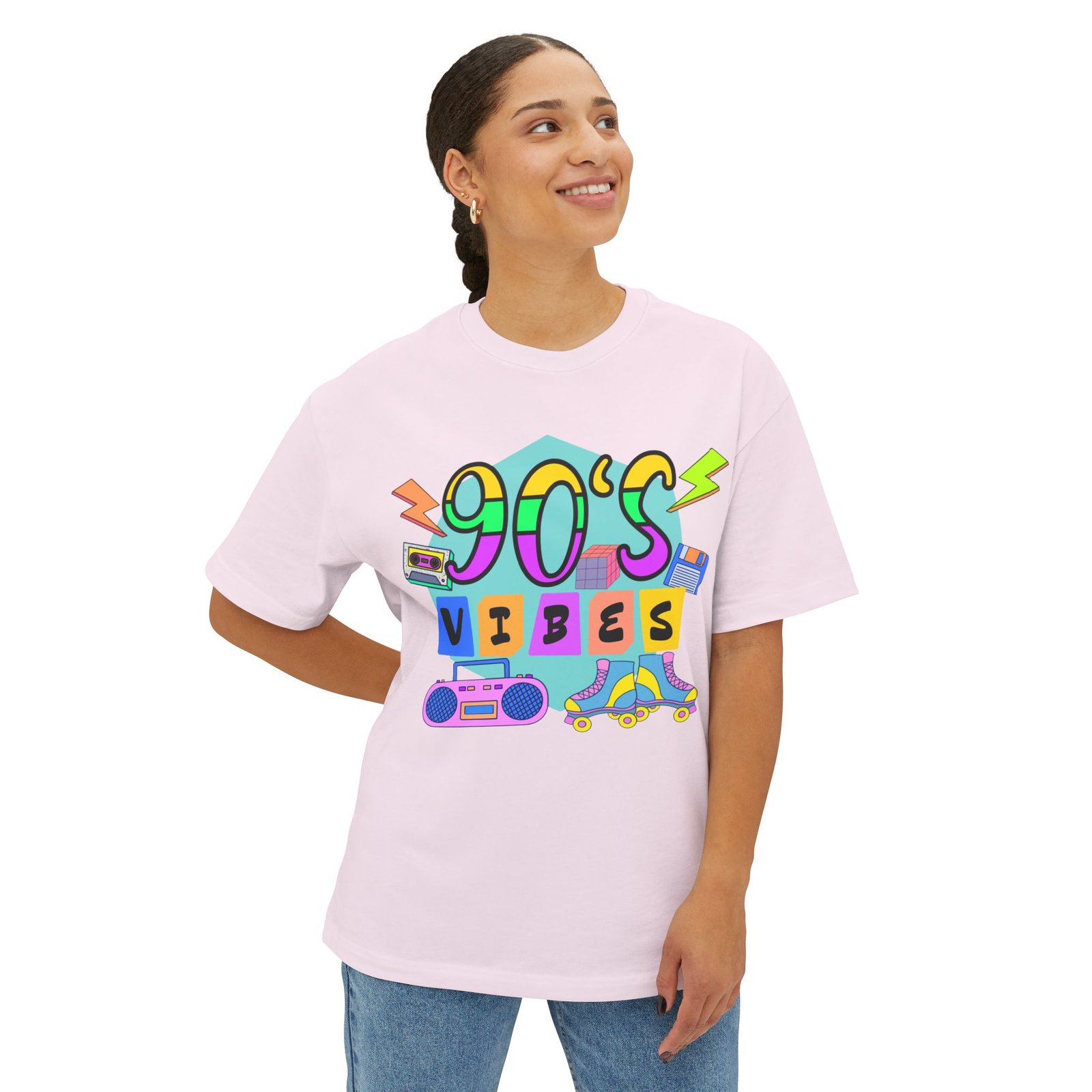90's Vibes Unisex Oversized Boxy Tee, Retro Graphic Tee, Casual Summer Shirt, Perfect for Nostalgia Lovers, Gift for Music Fans - Image 8