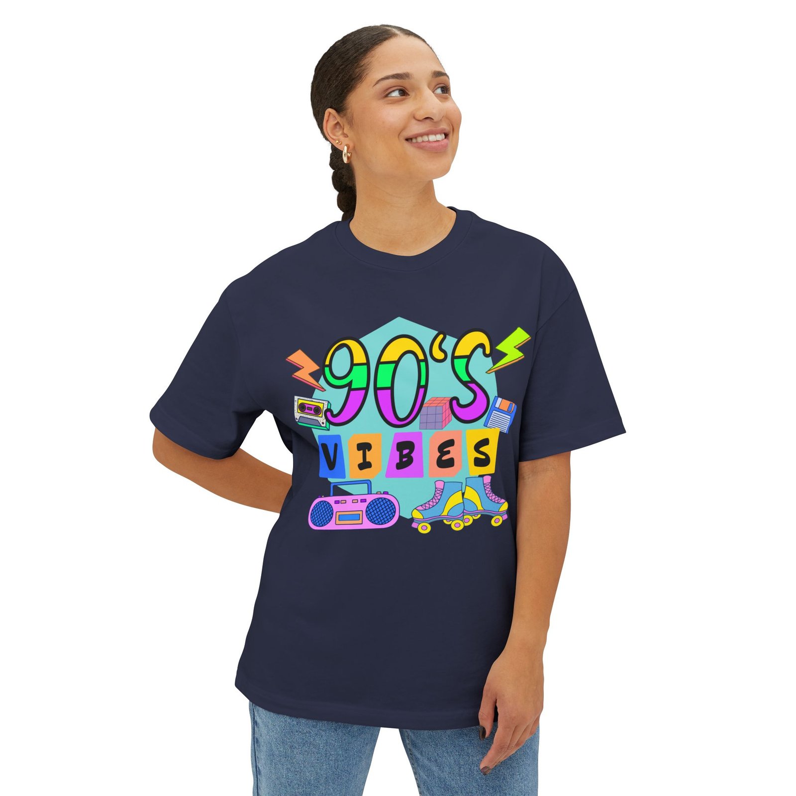 90's Vibes Unisex Oversized Boxy Tee, Retro Graphic Tee, Casual Summer Shirt, Perfect for Nostalgia Lovers, Gift for Music Fans - Image 23