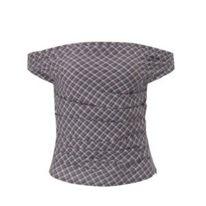 Sexy One-Shoulder Fashion Retro Plaid Short Top for Women