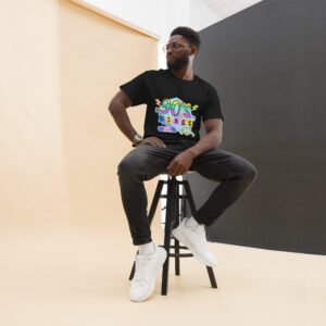 90’s Retro Vibes Neon Design | Cassette Tape & Music Notes - Unisex t-shirt