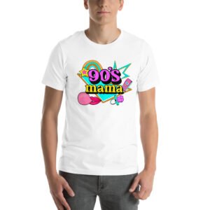 90’s Mama Retro T-Shirt | Bubble Gum & Vintage Cell Phone Design - Unisex t-shirt