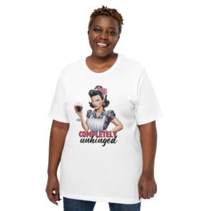 Completely Done Retro Housewife T-Shirt | Funny Wine Lover Vintage Tee - Unisex t-shirt